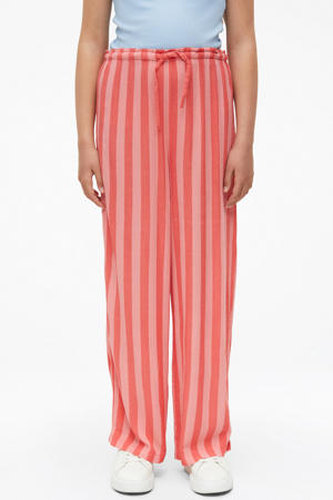 high waist gestreepte casual broek roze