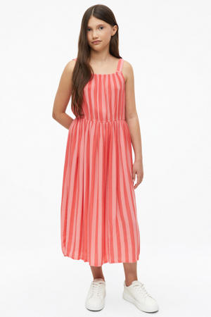 gestreepte maxi jurk roze