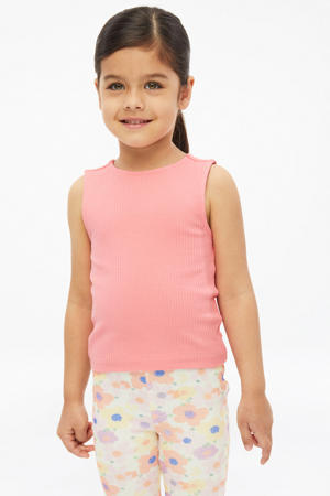 T-shirt rib gebreid roze