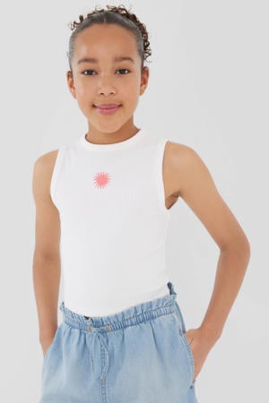 tanktop rib gebreid wit