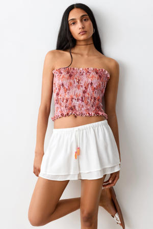 strapless top roze