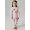 NAME IT MINI pyjama met hartjes - roze/donkerrood