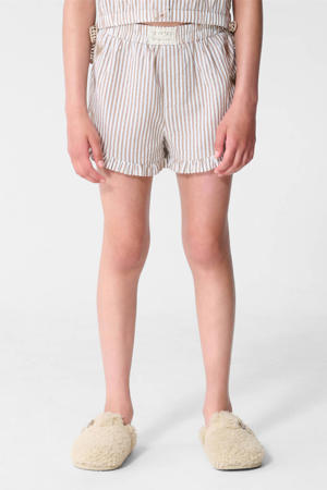 gestreepte casual short bruin