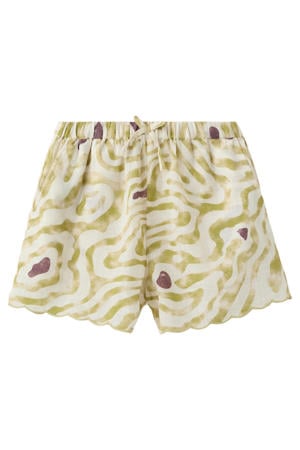 casual short met zebraprint lichtgroen