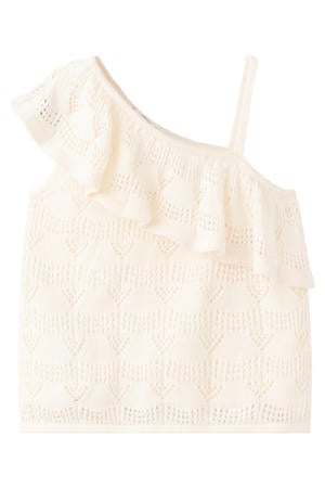 one shoulder top ecru