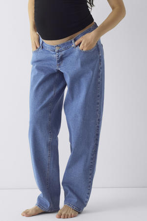 Olmluma low waist zwangerschaps straight leg jeans medium blue denim