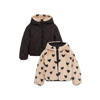WE Fashion imitatiebont winterjas met hartjes - zwart