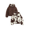WE Fashion faux fur winterjas met dierenprint - bruin