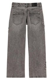 thumbnail: WE Fashion wide leg jeans met patches - grijs