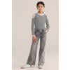 WE Fashion Blue Ridge wide leg jeans met patches - grijs