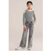WE Fashion wide leg jeans met patches - grijs