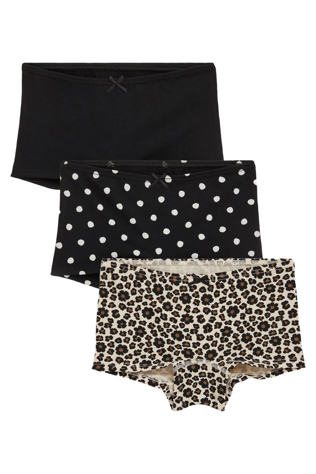 WE Fashion hipster met panterprint - zwart/bruin