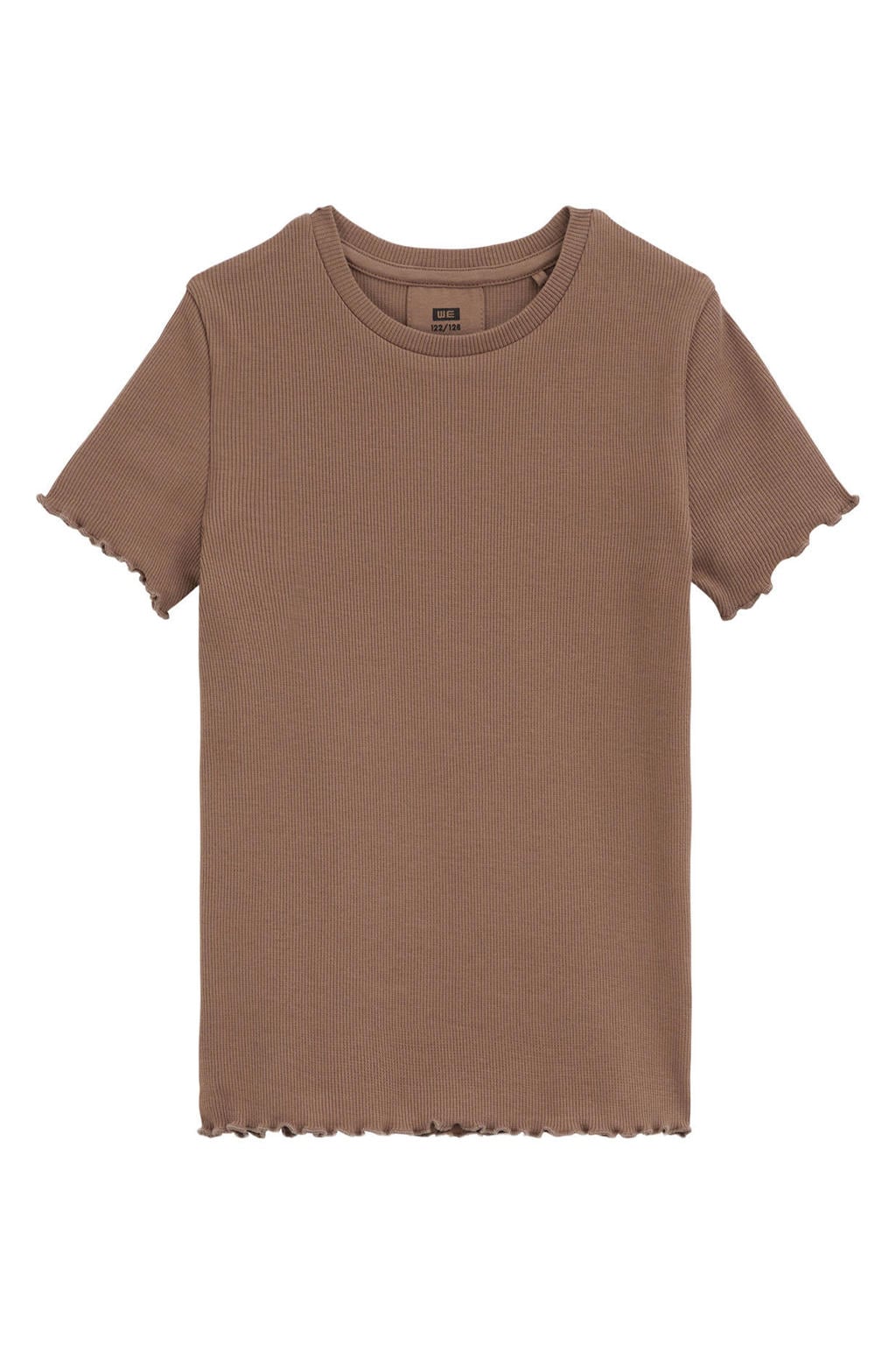WE Fashion T-shirt met ruches - bruin