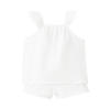 Mango Kids katoenen shortama met ruches - wit