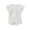Mango Kids katoenen gebloemde shortama met ruches - ecru/paars