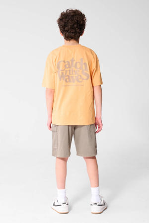 T-shirt met backprint oranje