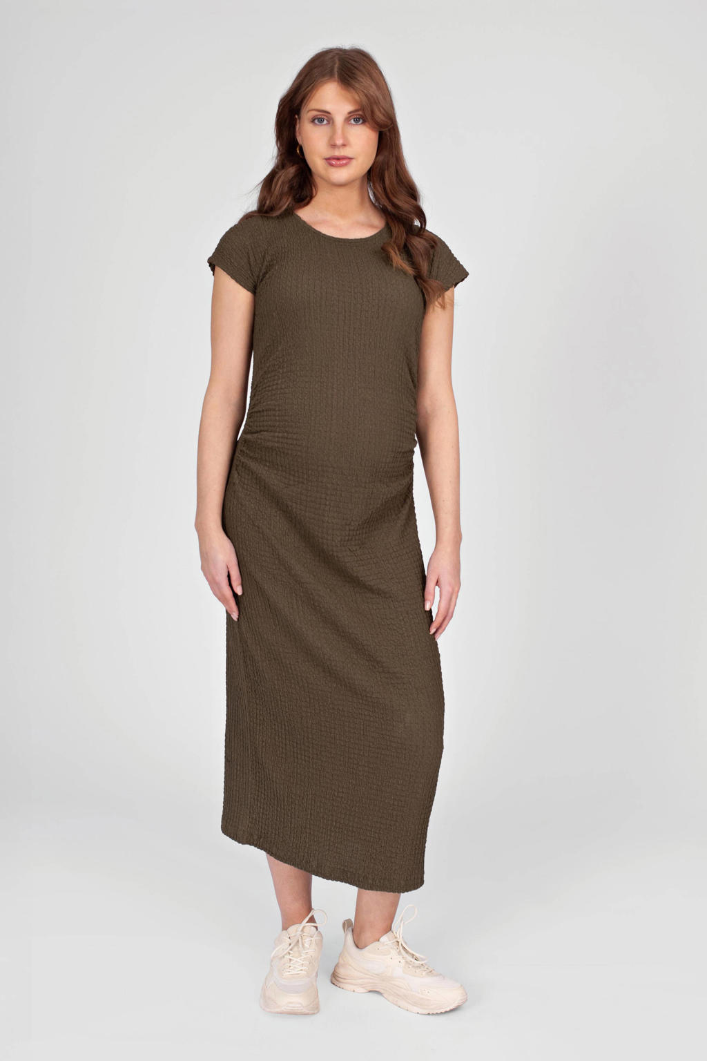 LOVE2WAIT zwangerschaps maxi jurk olijfgroen