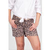 LOVE2WAIT regular waist zwangerschaps casual short met panterprint bruin