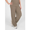 LOVE2WAIT straight high waist zwangerschaps casual broek met textuur taupe