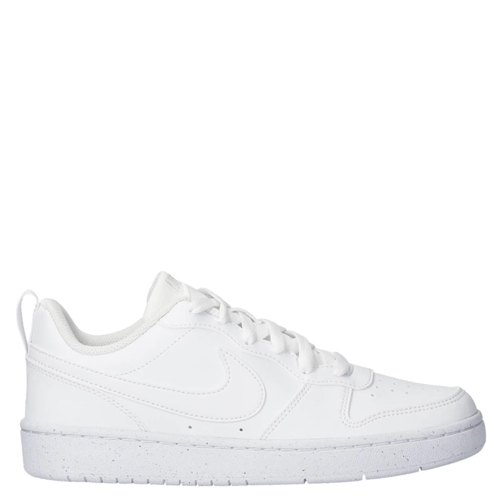 Witte jongens en meisjes Nike Court Borough Low Recraft imitatieleren sneakers met veters