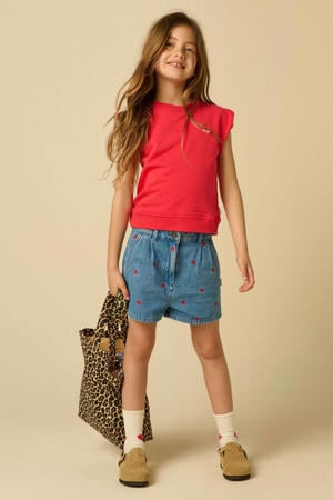 mouwloze top rood
