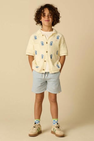 gestreepte casual short blauw