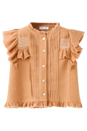 blouse met ruches - donkeroranje
