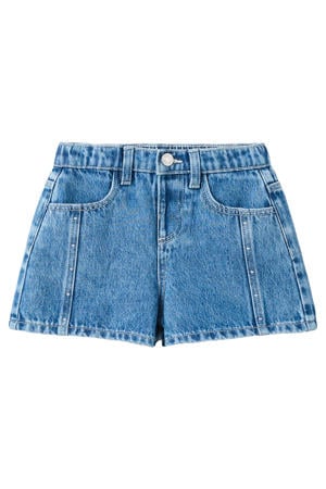 short medium blue denim