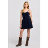 America Today broderie midi zomerjurk - donkerblauw