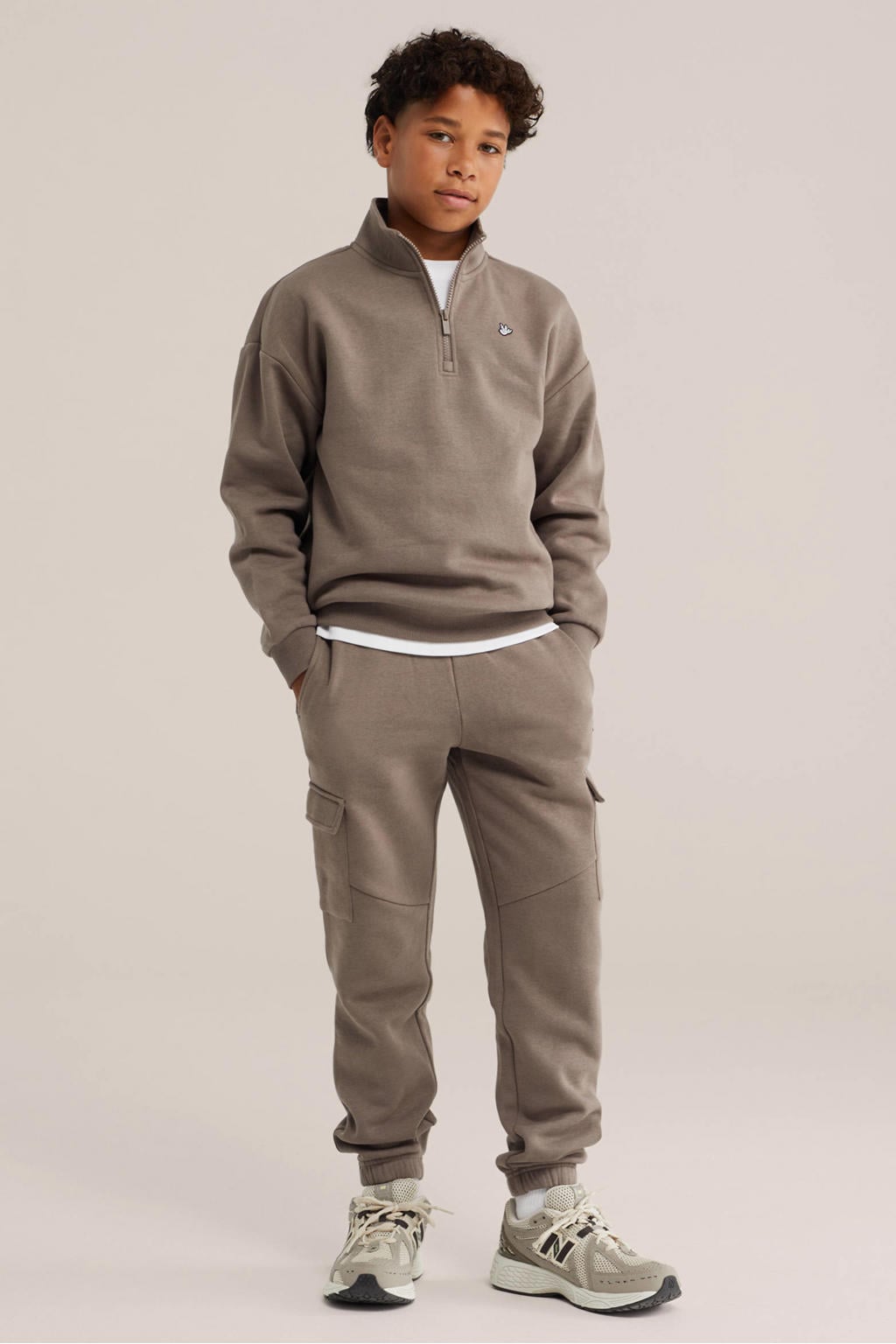 WE Fashion sweat cargobroek - bruin