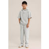 WE Fashion sweat T-shirt met melée - lichtgrijs