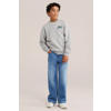WE Fashion sweater met patches - lichtgrijs