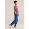 WE Fashion rechtvallend T-shirt met backprint - donkerpaars