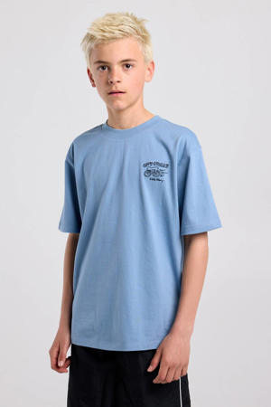 T-shirt met backprint - blauw