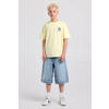 America Today rechtvallend T-shirt met print - geel