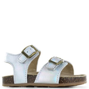 leren sandalen - zilver