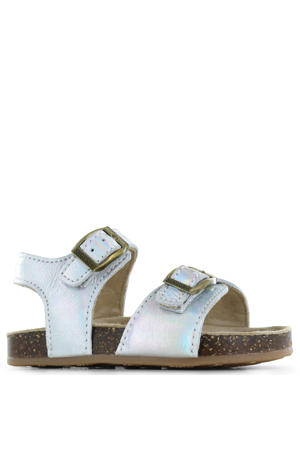 leren sandalen - zilver