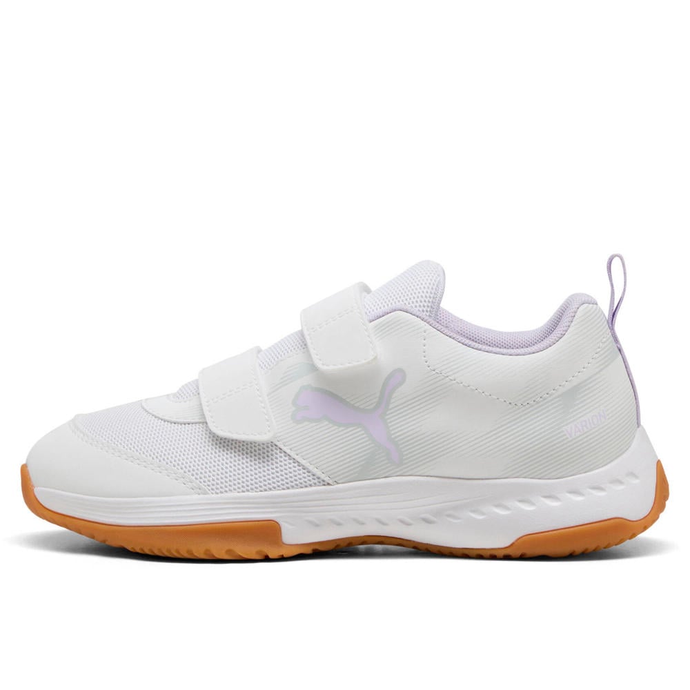 Puma Varion 3 V junior imitatieleren voetbalschoenen - wit/lila