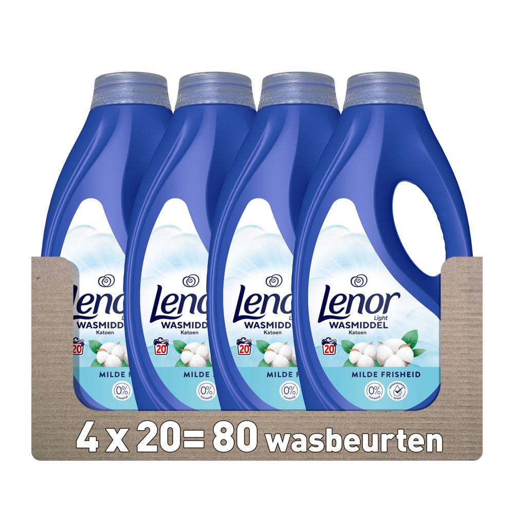 Lenor vloeibaar wasmiddel - Katoen - 4 x 20 wasbeurten - 80 wasbeurten