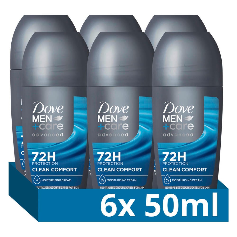 Dove Men+Care Advanced Clean Comfort anti-transpirant deodorant roller - 6 x 50 ml