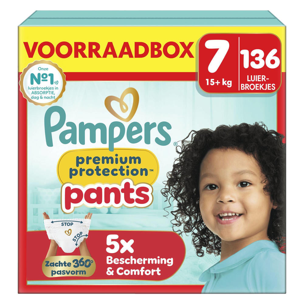 Pampers Premium Protection Pants Maat 7 Voorraadbox - 136 Luierbroekjes - 15kg+