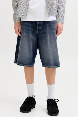 baggy fit denim short - donkerblauw