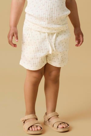 regular fit casual gebloemde short - ecru