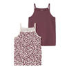 NAME IT KIDS hemd met panterprint - donkerrood/ecru (set van 2)