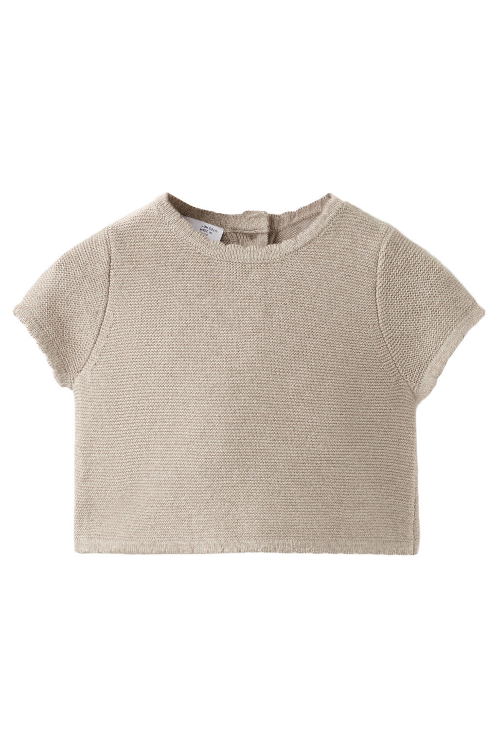 Mango Kids T-shirt met golvende afwerking - lichtbruin