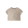 Mango Kids T-shirt met golvende afwerking - lichtbruin