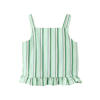 Mango Kids gestreepte top met ruches - lichtgroen