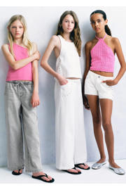 thumbnail: Mango Kids casual broek met studs - wit