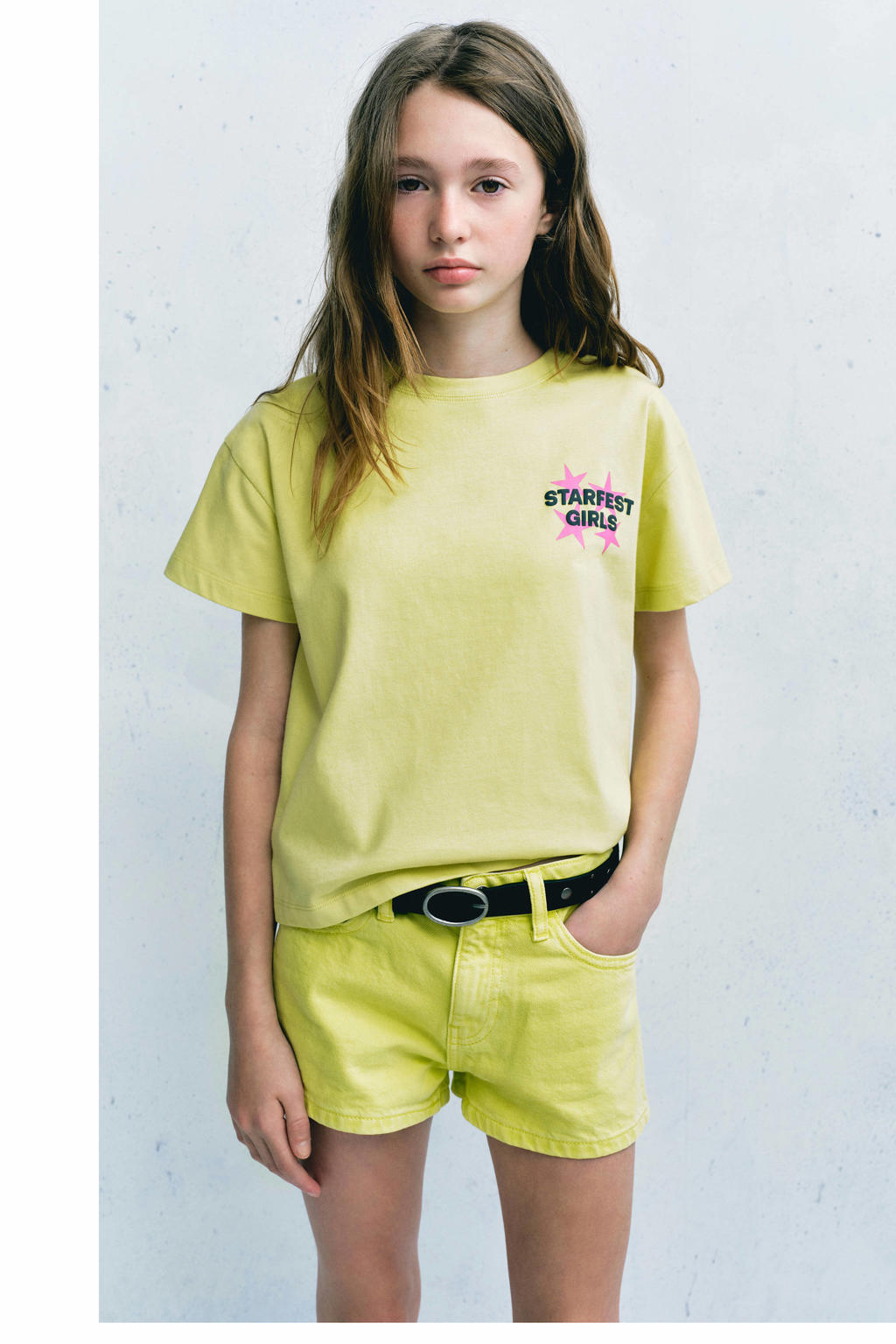 Mango Kids denim short - geel