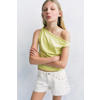Mango Kids denim short met studs - wit